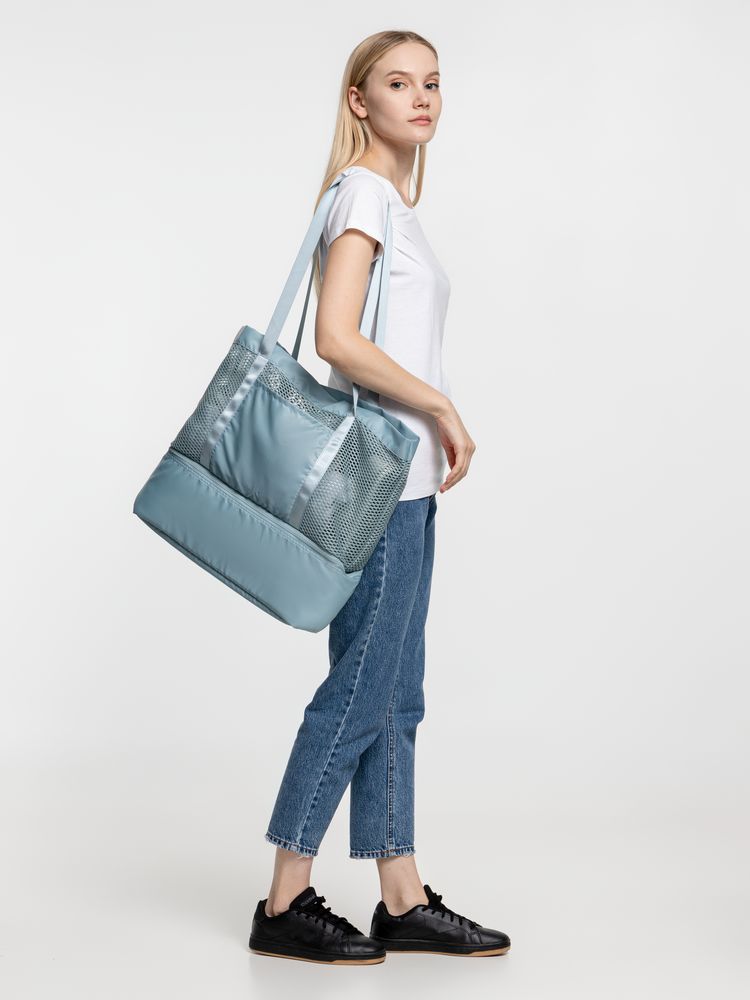 Шопер с термоотделением Verkko, серо-голубой-4