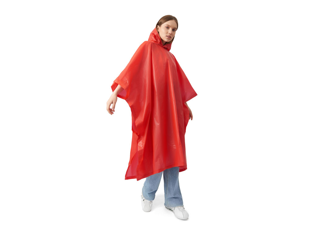 Пончо Hawaii c чехлом унисекс, красный-3