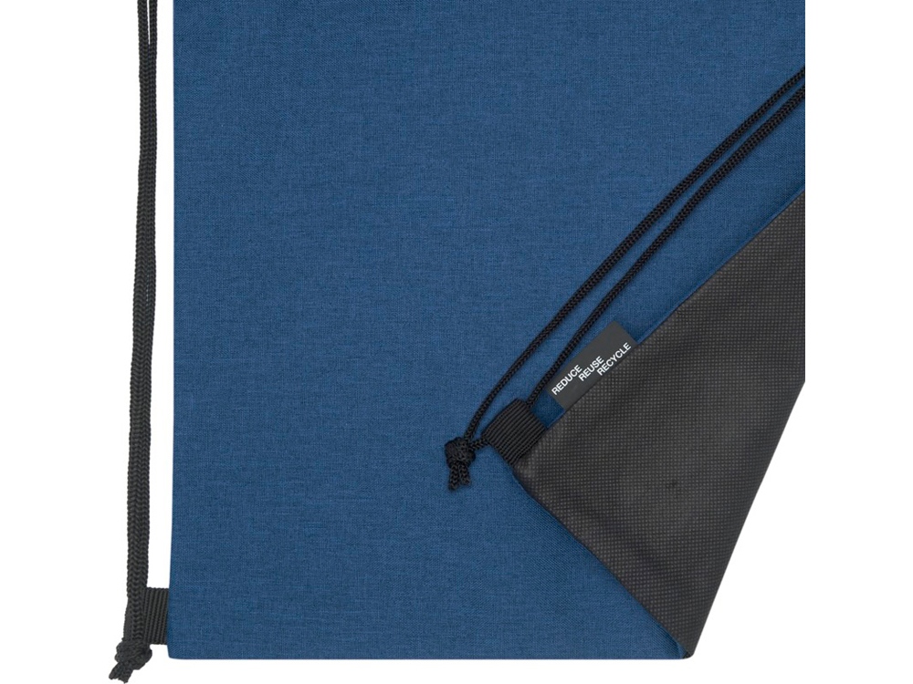 Рюкзак со шнурком Ross из переработанного ПЭТ, heather navy-4