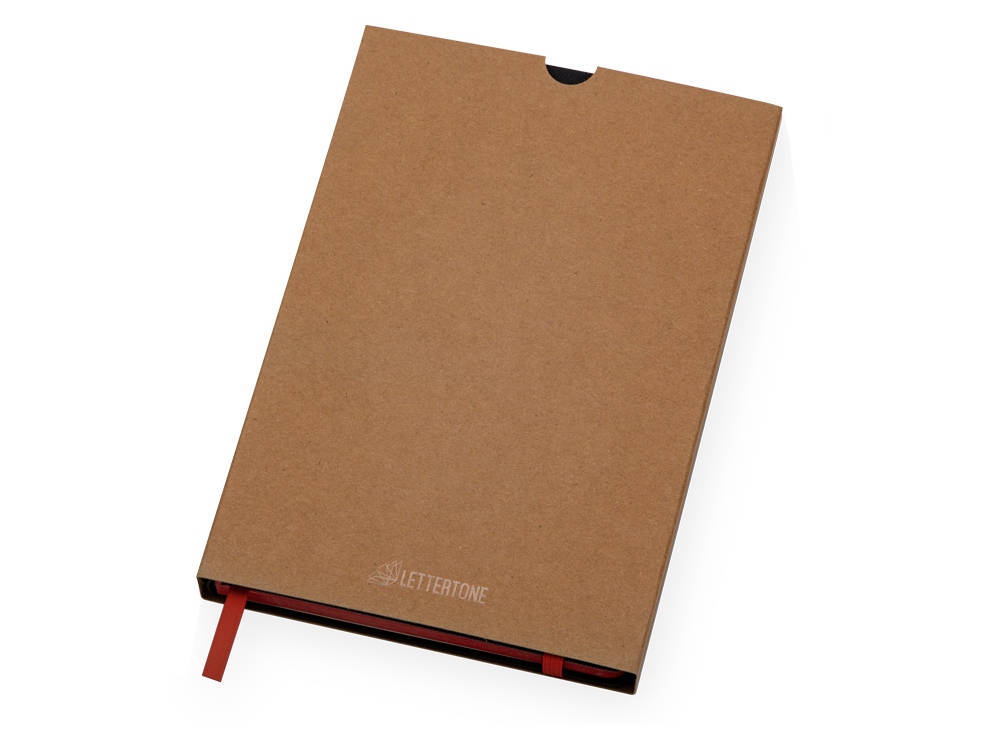 Бизнес блокнот Bossy с цветным срезом, твердая обложка, 128 листов, черный и красный-8