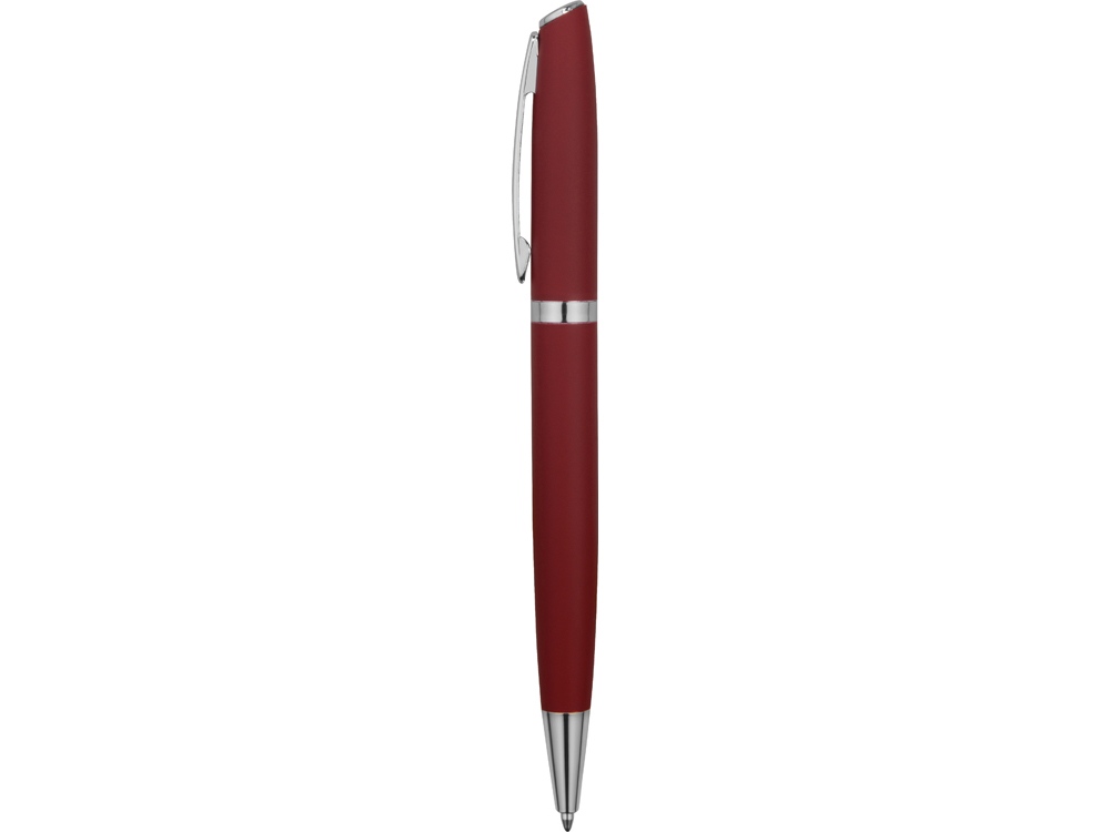 Ручка металлическая шариковая Flow soft-touch, красный/серебристый-2