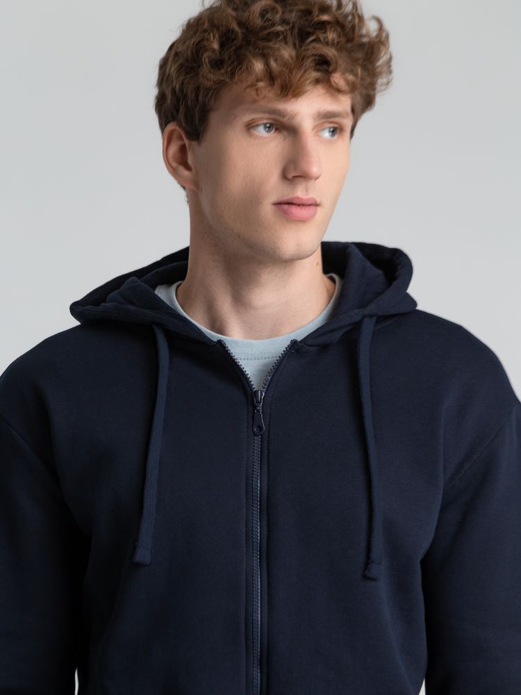 Толстовка на молнии с капюшоном Siverga Heavy 2.0, темно-синяя-6