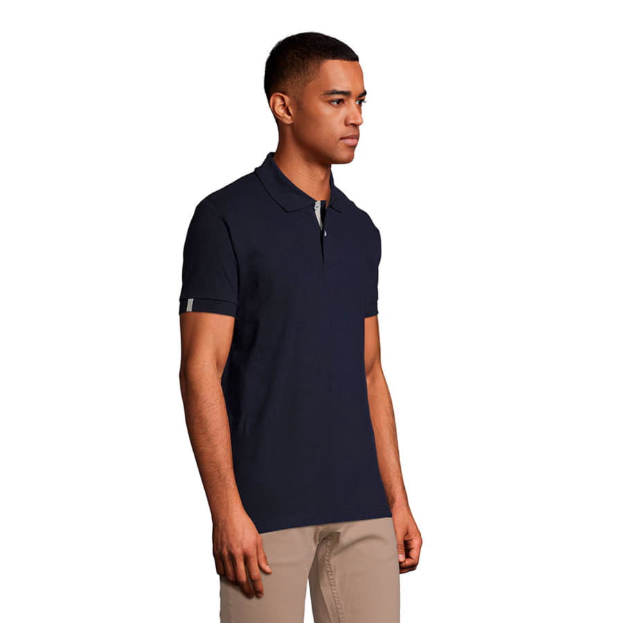 Рубашка поло мужская PORTLAND MEN 200, темно-синий, серый-3