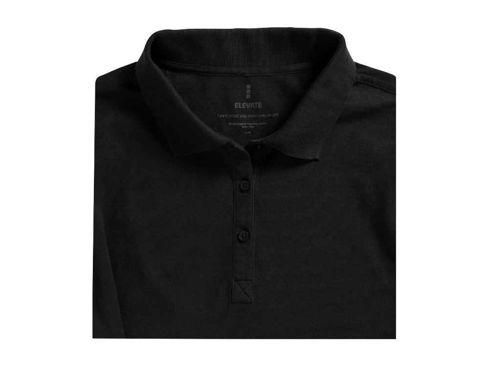 Рубашка поло Oakville женская с длинным рукавом, черный-3