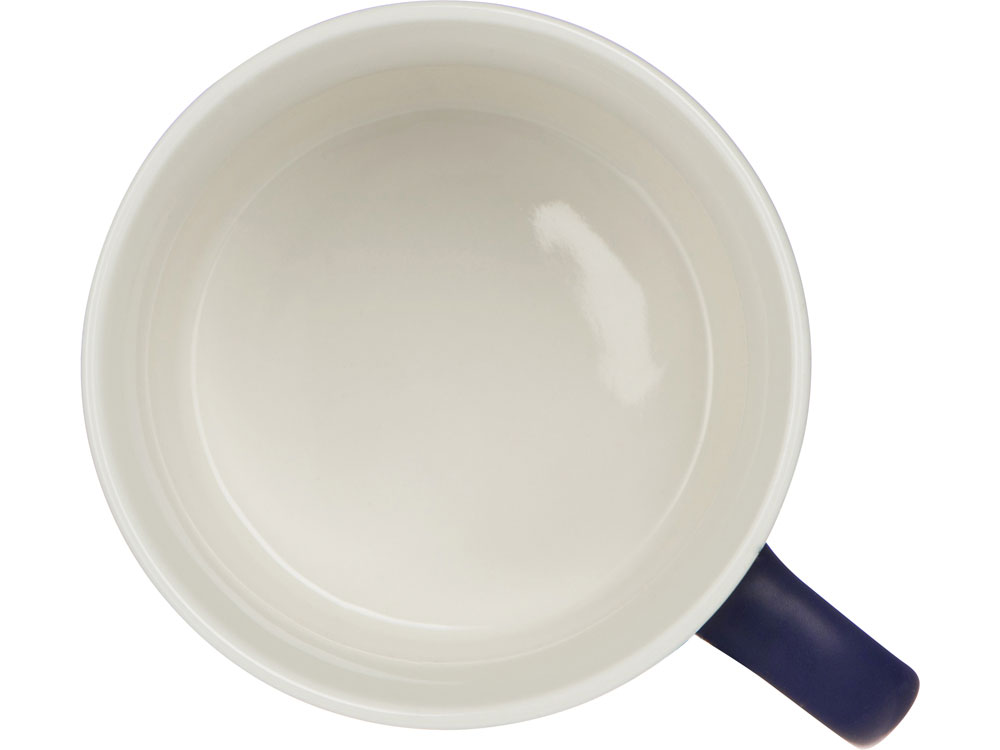 Матовая кружка Nancy 360 мл цветная снаружи, белая внутри, темно-синий-3