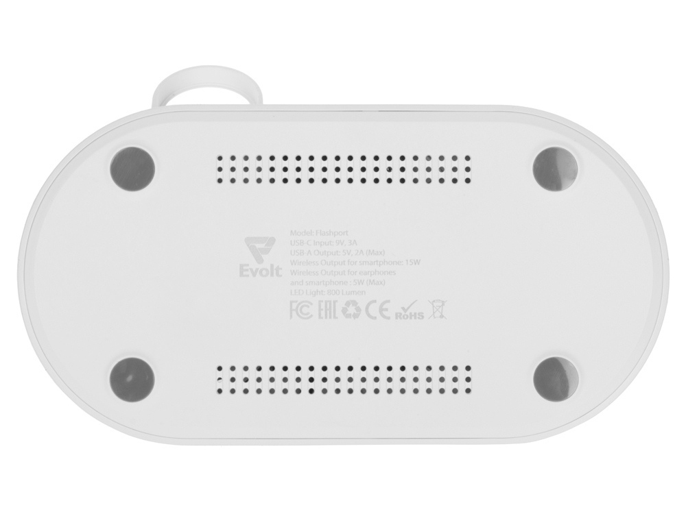 Складная зарядная станция с беспроводной зарядкой Flashport, 15 Вт, белый-10