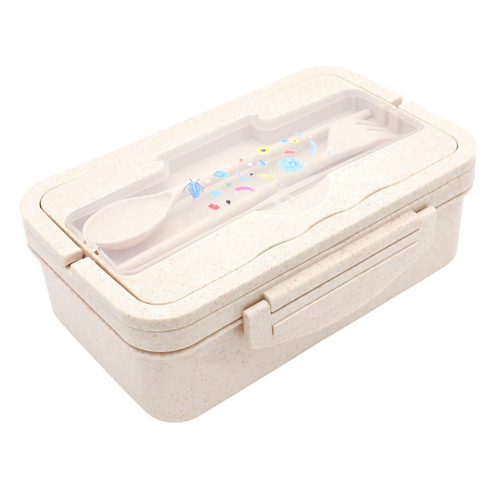 Ланчбокс (контейнер для еды) Hapler из пшеничного волокна, Бежевый-2