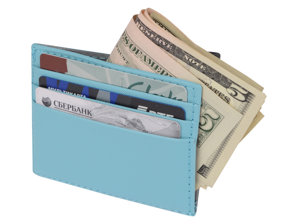 Чехол для карточек и купюр Weekend из ПВХ, голубой-1