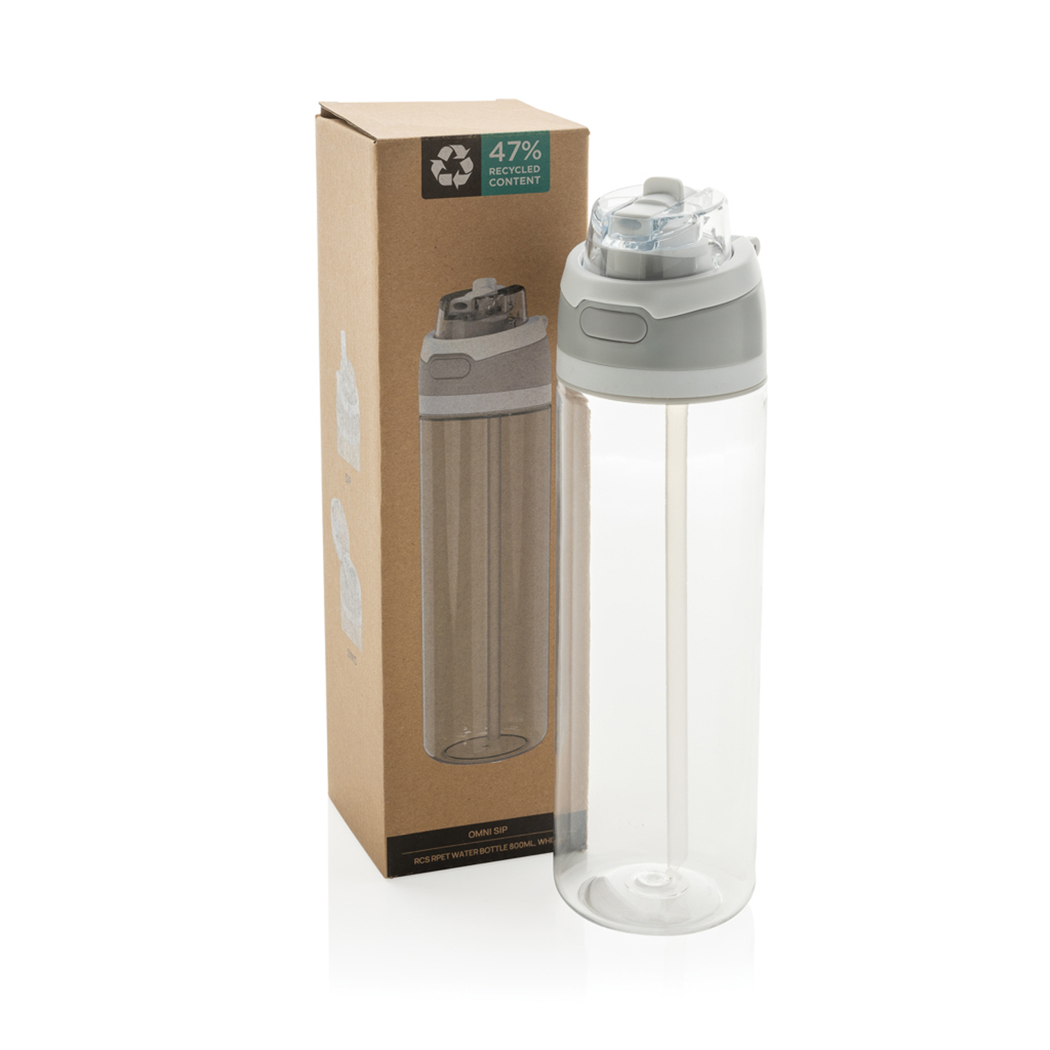 Бутылка для воды Omni Sip из rPET RCS, 800 мл-2