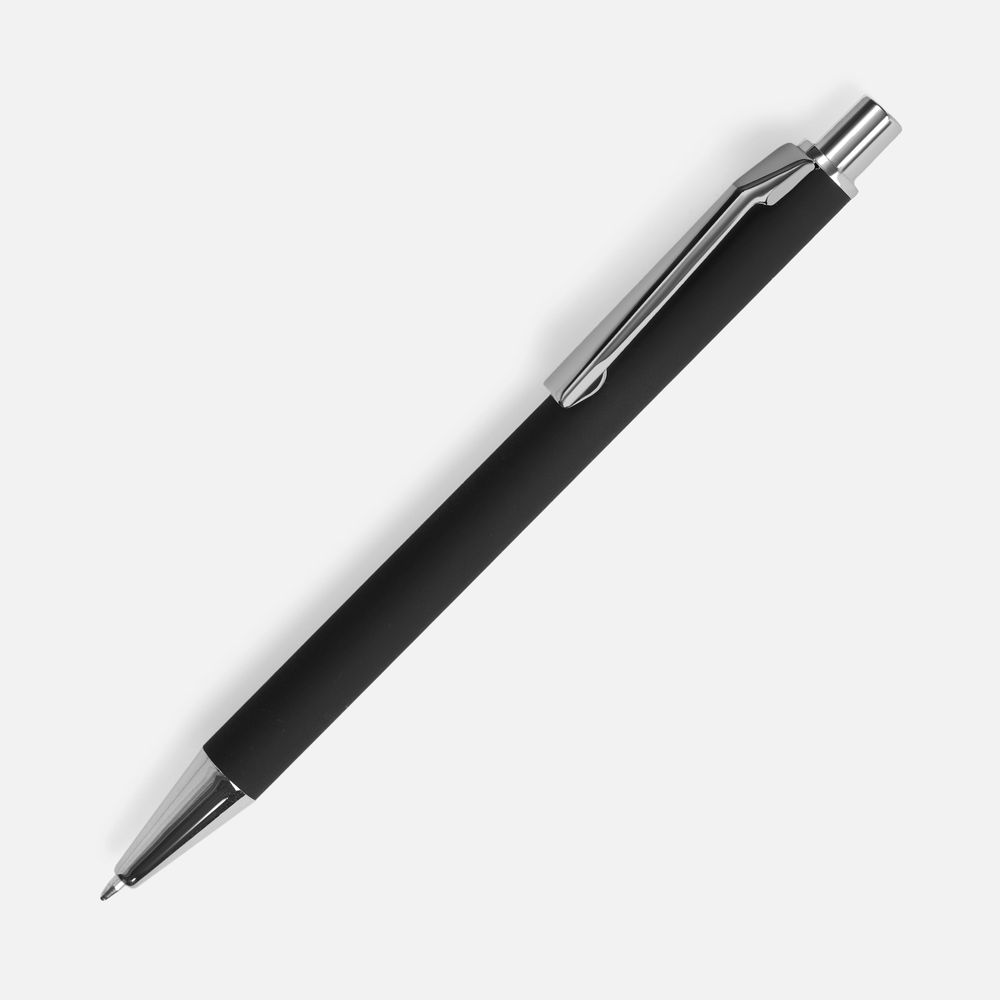 Ручка шариковая Lobby Soft Touch Chrome, черная-1