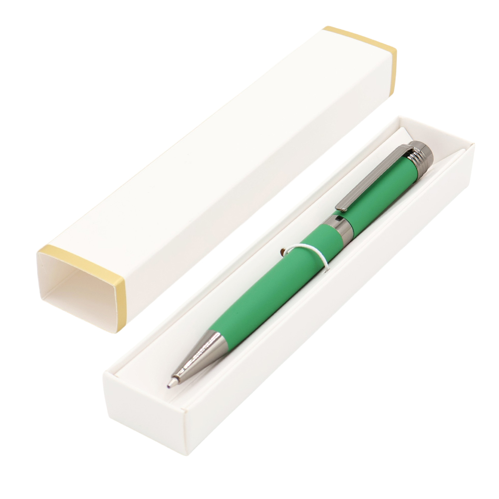 Ручка Senator в коробке Cradle белой с позолотой, Зелёный-0