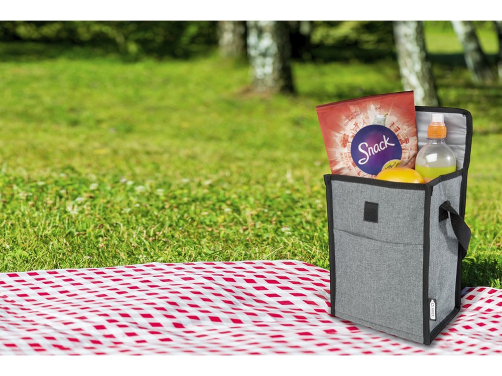 Reclaim, сумка-холодильник объемом 1,4 л из переработанного PET-пластика, серый яркий-5