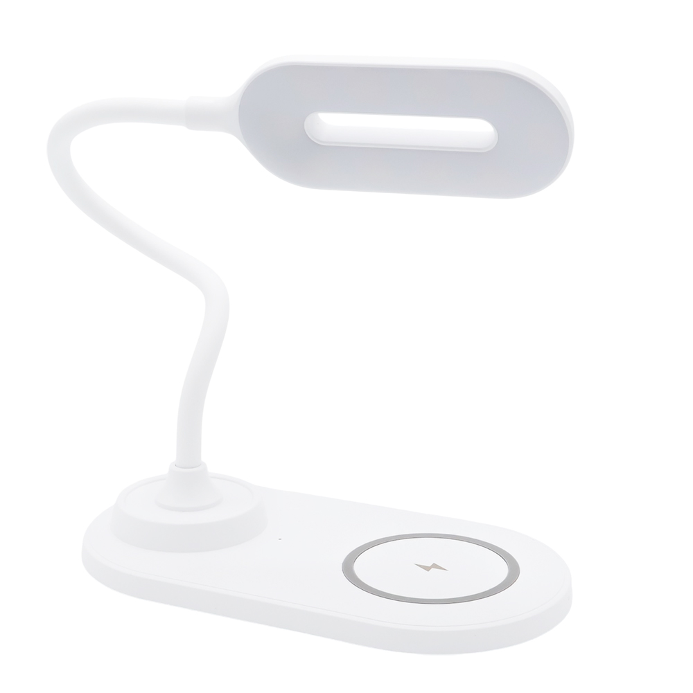 Настольная лампа с беспроводной зарядкой Duos, Белый-2