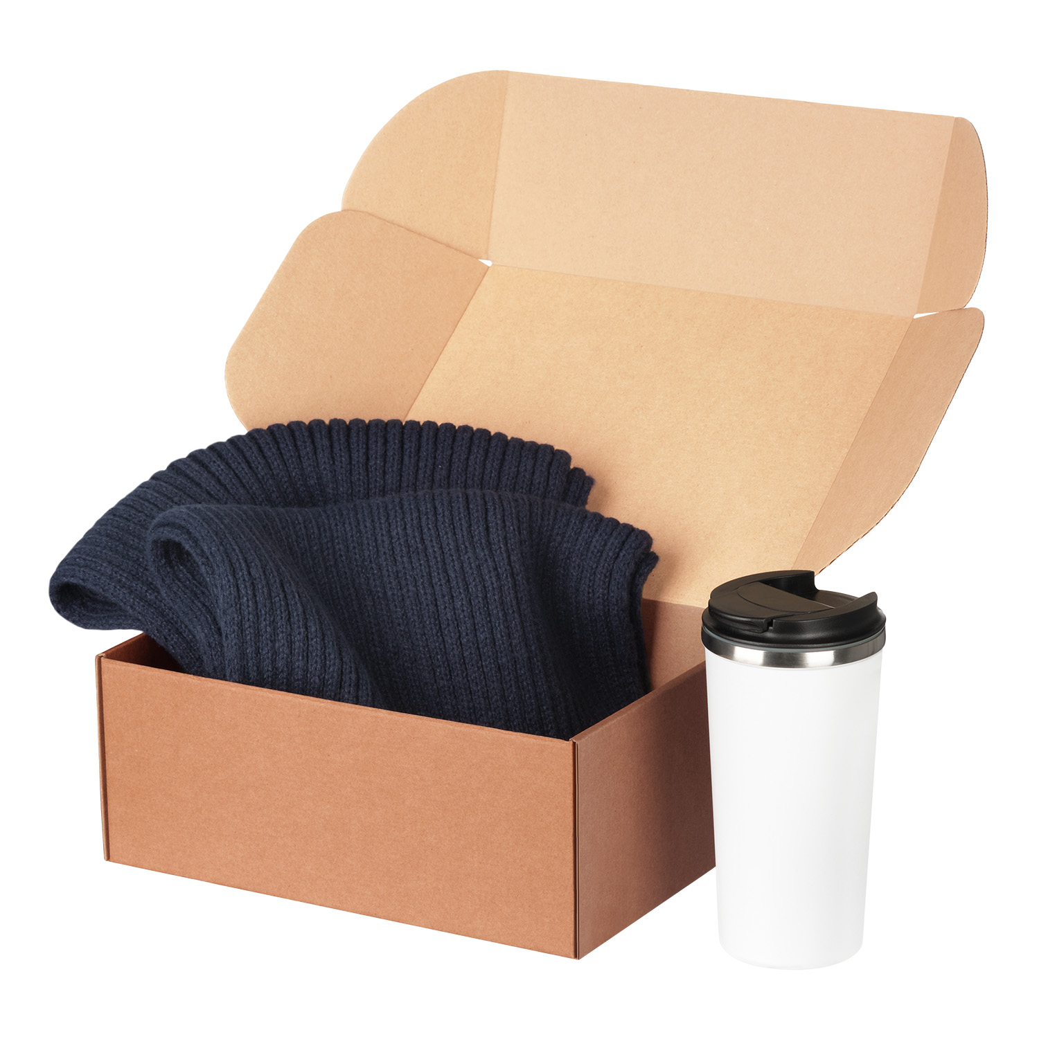 Подарочный набор Форгес (Forges), синий (шарф, термокружка)-0