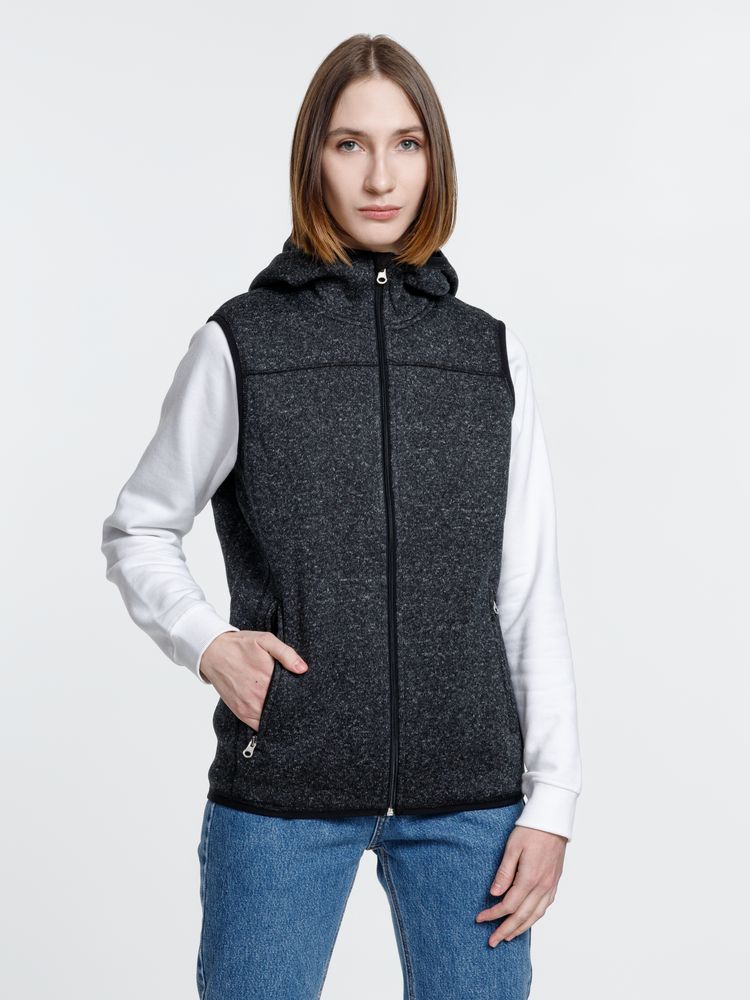 Жилет с капюшоном унисекс Gotland, черный-3