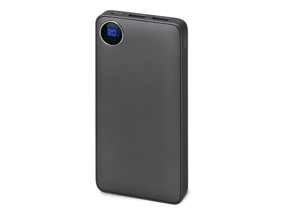 Внешний аккумулятор с дисплеем Mild, 10 000 mAh, темно-серый-0