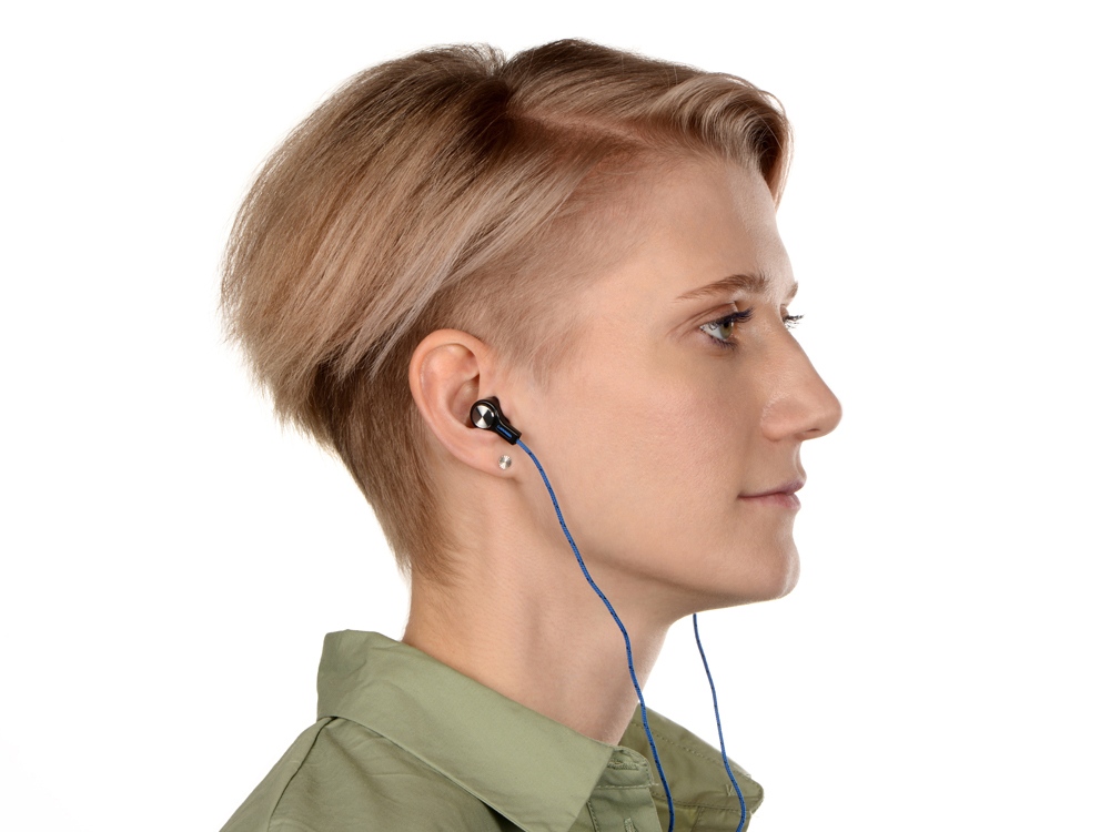 Набор с наушниками и зарядным кабелем 3-в-1 In motion, синий-4