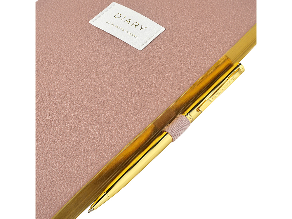 Ежедневник недатированный А5 Morandi. Пыльная роза с нашивкой, пыльно-розовый-7