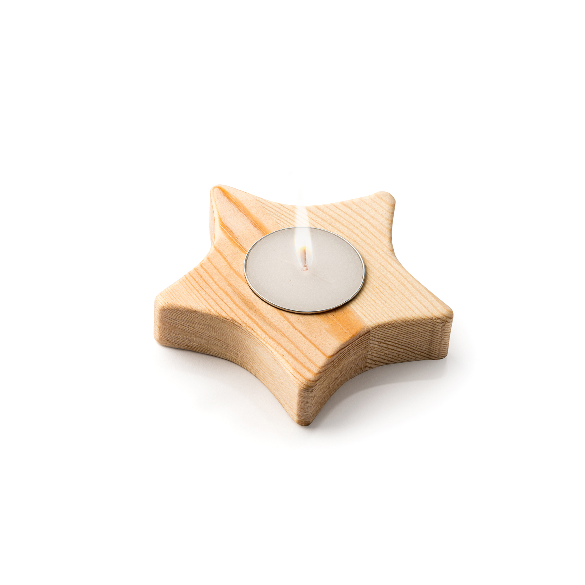 Деревянная свеча MAKA, Бежевый (форма звезды)-1