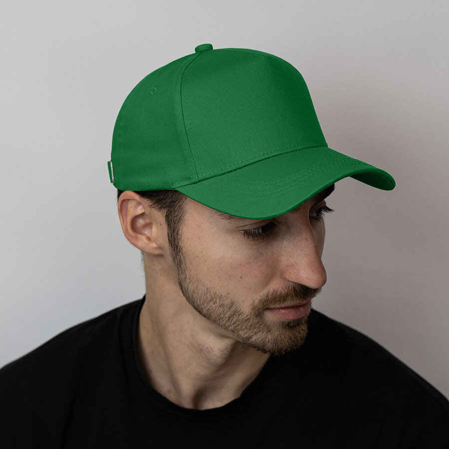 Бейсболка VALLEY, 5 клиньев, металлическая застежка , ярко-зелёный-1