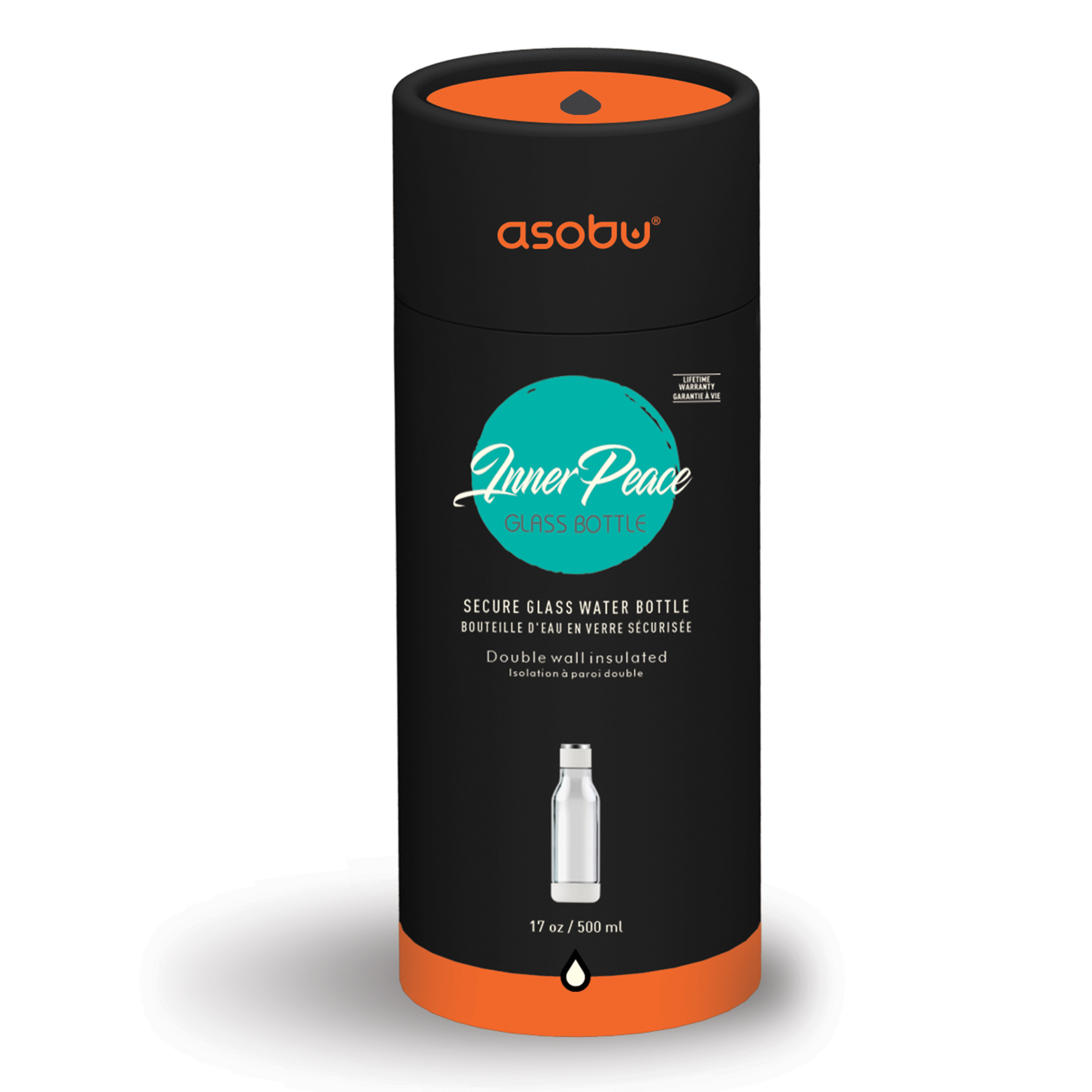 Термобутылка INNER PEACE, 500 мл, полупрозрачная черная-3