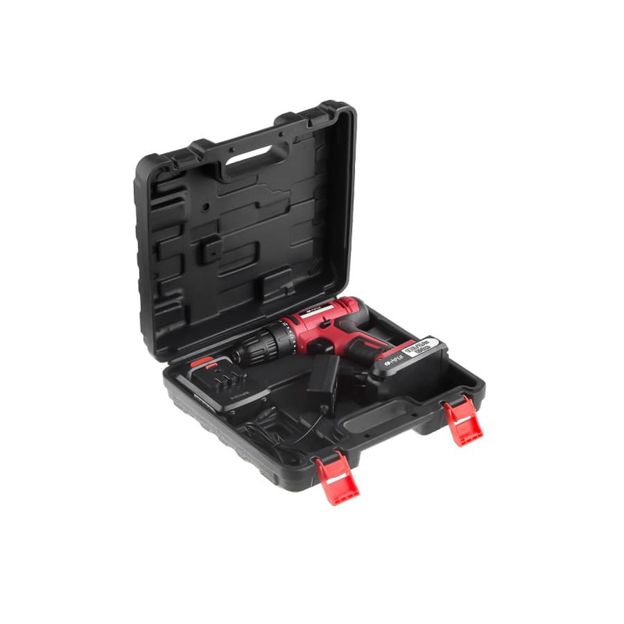 Шуруповерт аккумуляторный HIPER HCD18В, 18В, в кейсе, Li-ion батарея 2,0 Ач (2 шт), 35Нм, красный-3