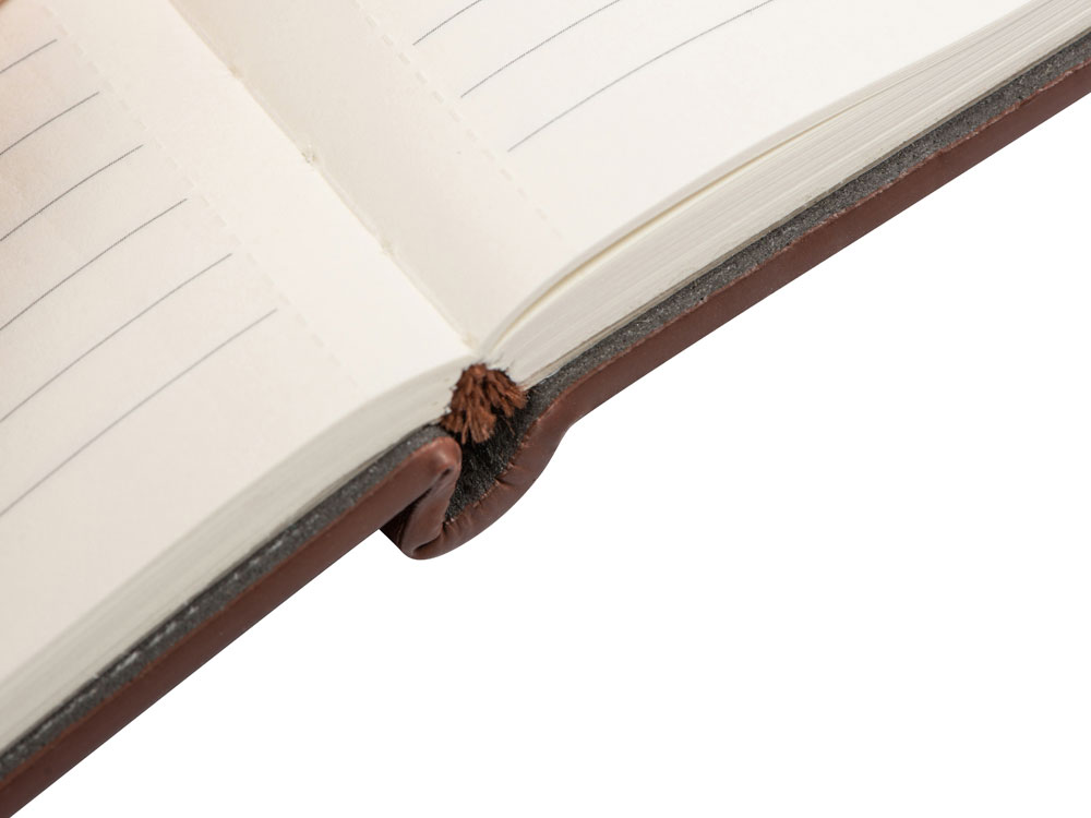 Бизнес блокнот А5 Monoi с клапаном, твердая обложка, 128 листов, коричневый-5