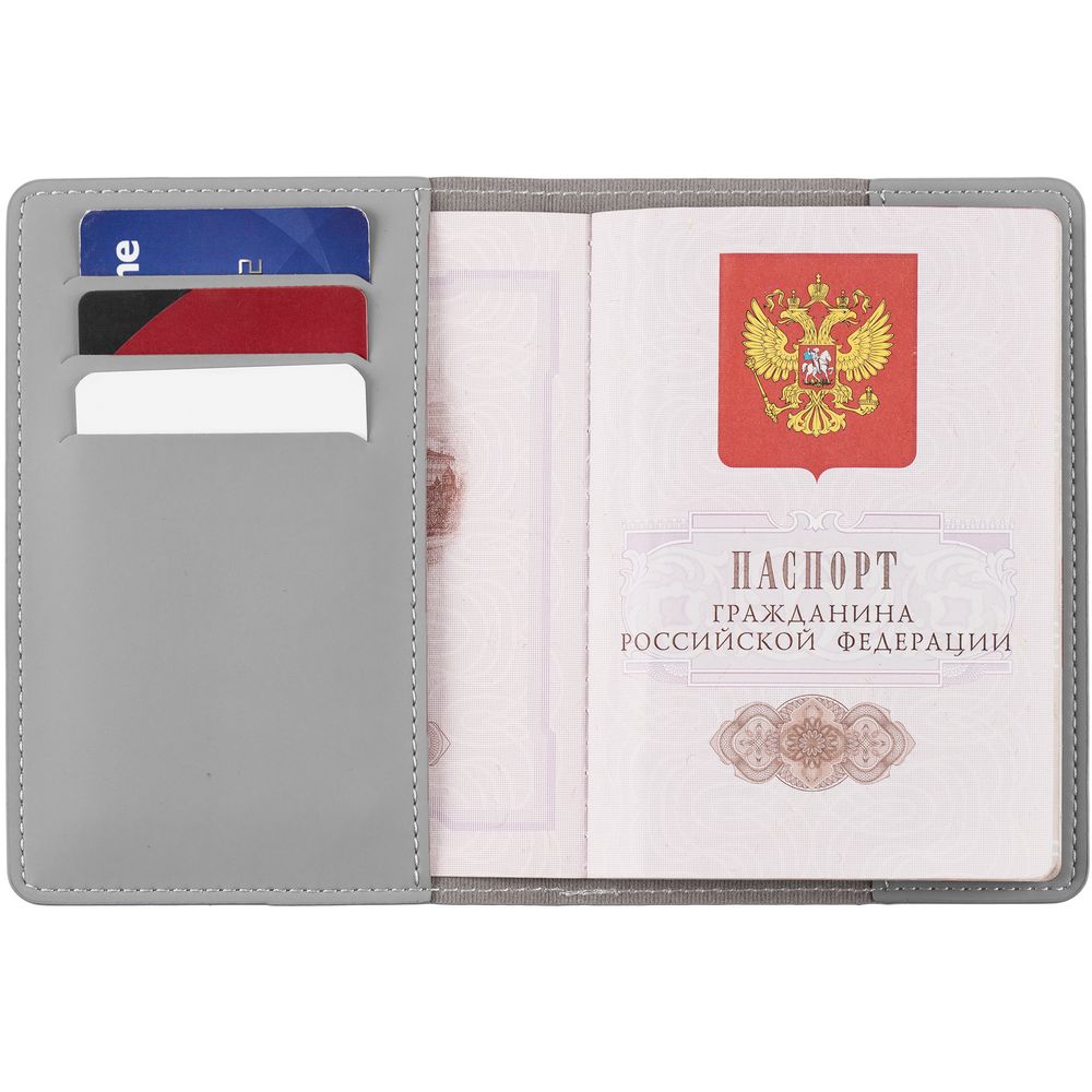 Обложка для паспорта Shall Simple, серый-3