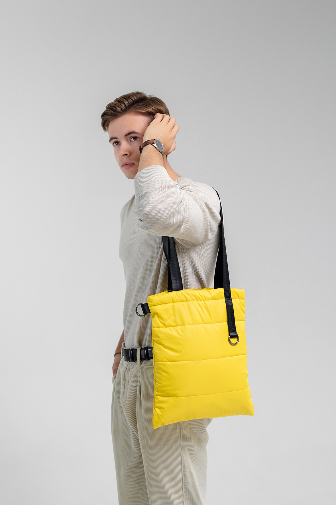 Шоппер Superbag Bubble, с кнопкой (желтый с черным)-5