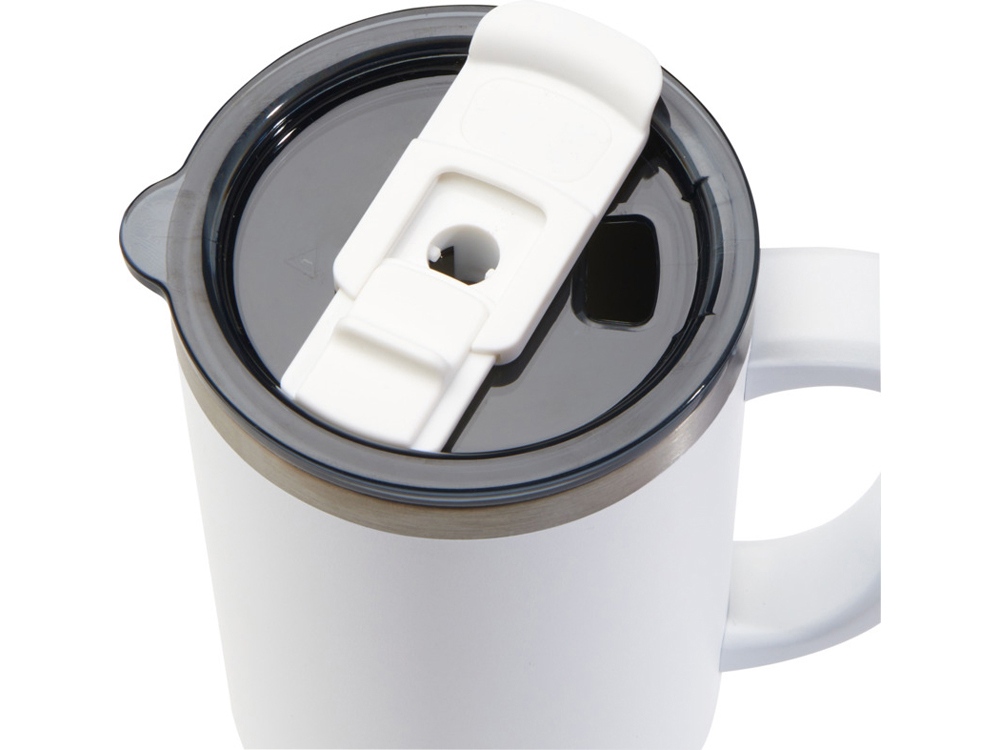 Sydney медная кружка с двойными стенками, сертифицированная согласно RCS, с вакуумной изоляцией и соломинкой, 1200 мл - Белый-4