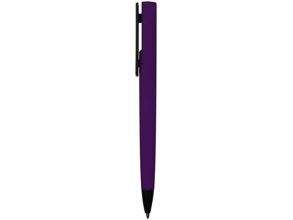 Ручка пластиковая soft-touch шариковая Taper, фиолетовый/черный-2