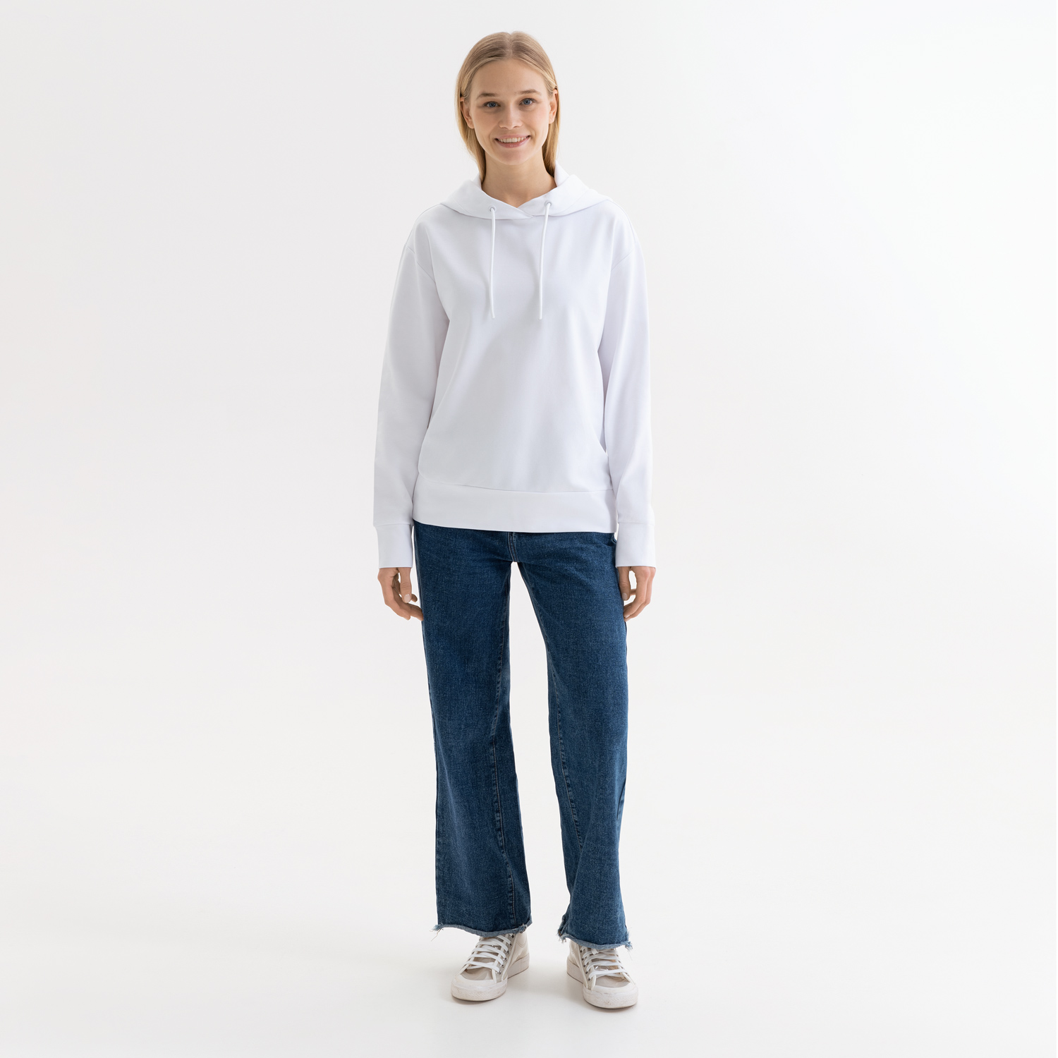 Худи с капюшоном, унисекс ALEX белый-3