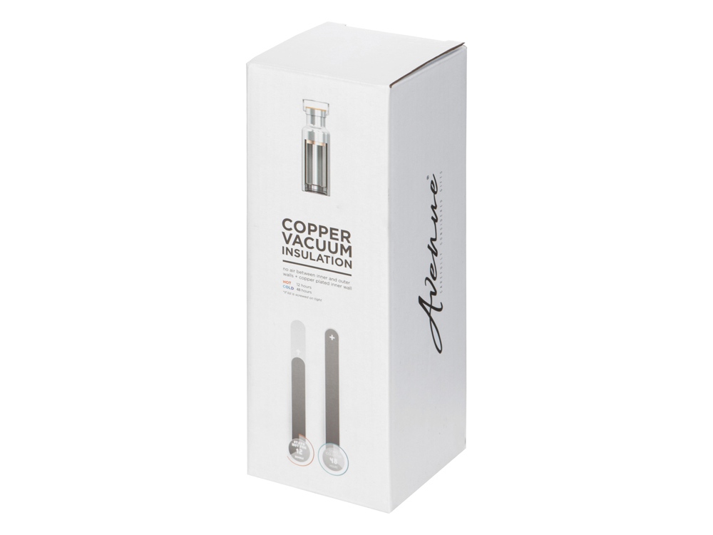 Медная спортивная бутылка с вакуумной изоляцией Thor объемом 480 мл, серебристый-5