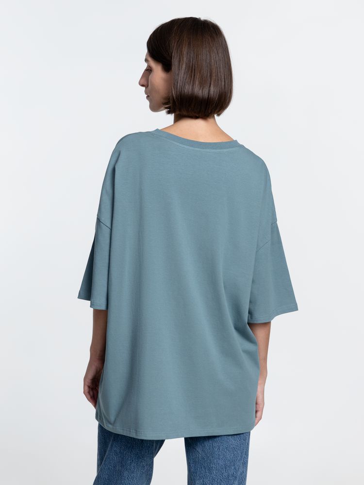 Футболка унисекс оверсайз Crosstown, серо-зеленая-5