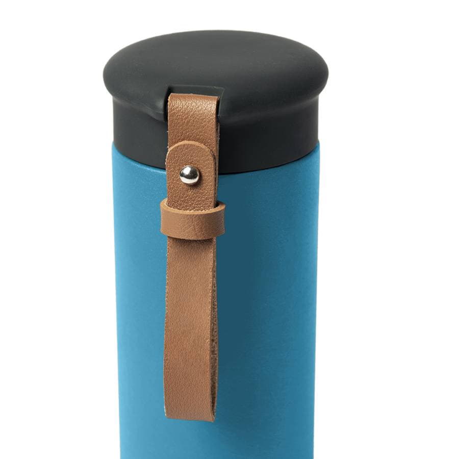 Термос вакуумный STRIPE, 450 мл, голубой, черный-2