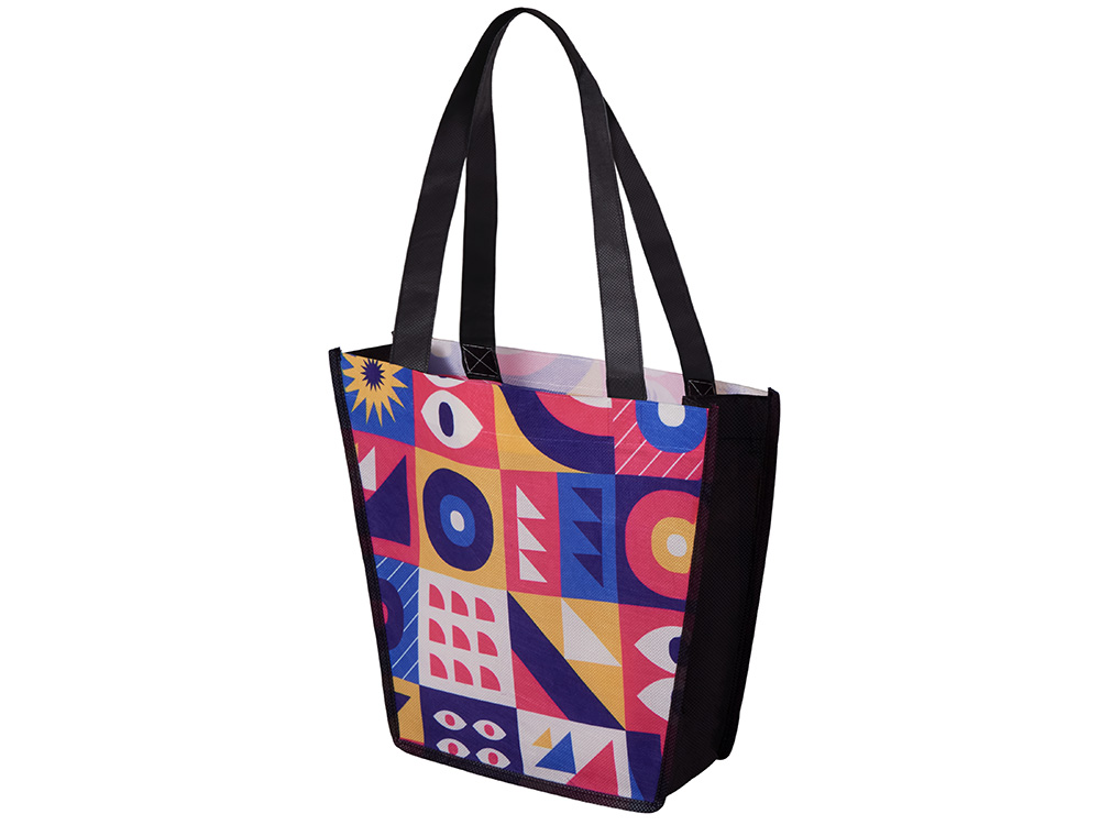 Сумка для шопинга с донной складкой и ручкой из нетканого PET материала-5