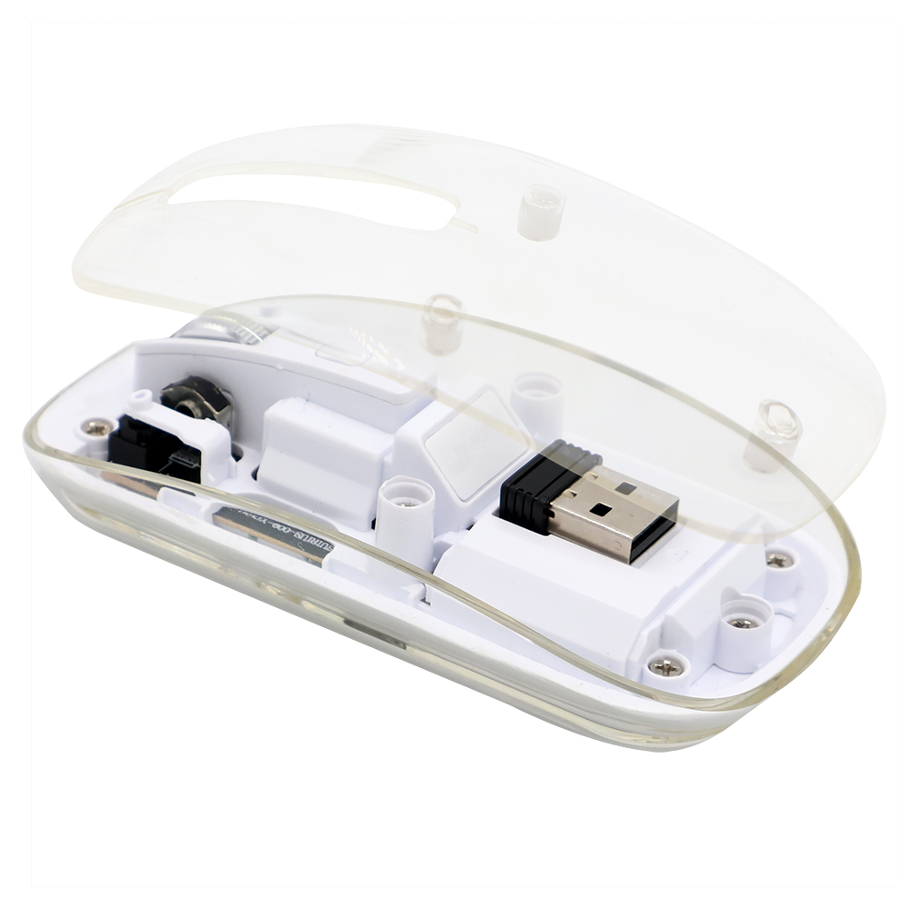 Мышь компьютерная беспроводная прозрачная Limpid, Белый-1