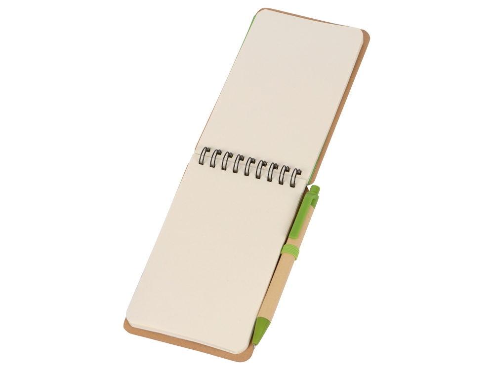 Набор канцелярский с блокнотом и ручкой Masai, 70 л. нелинованных, зеленое яблоко-2