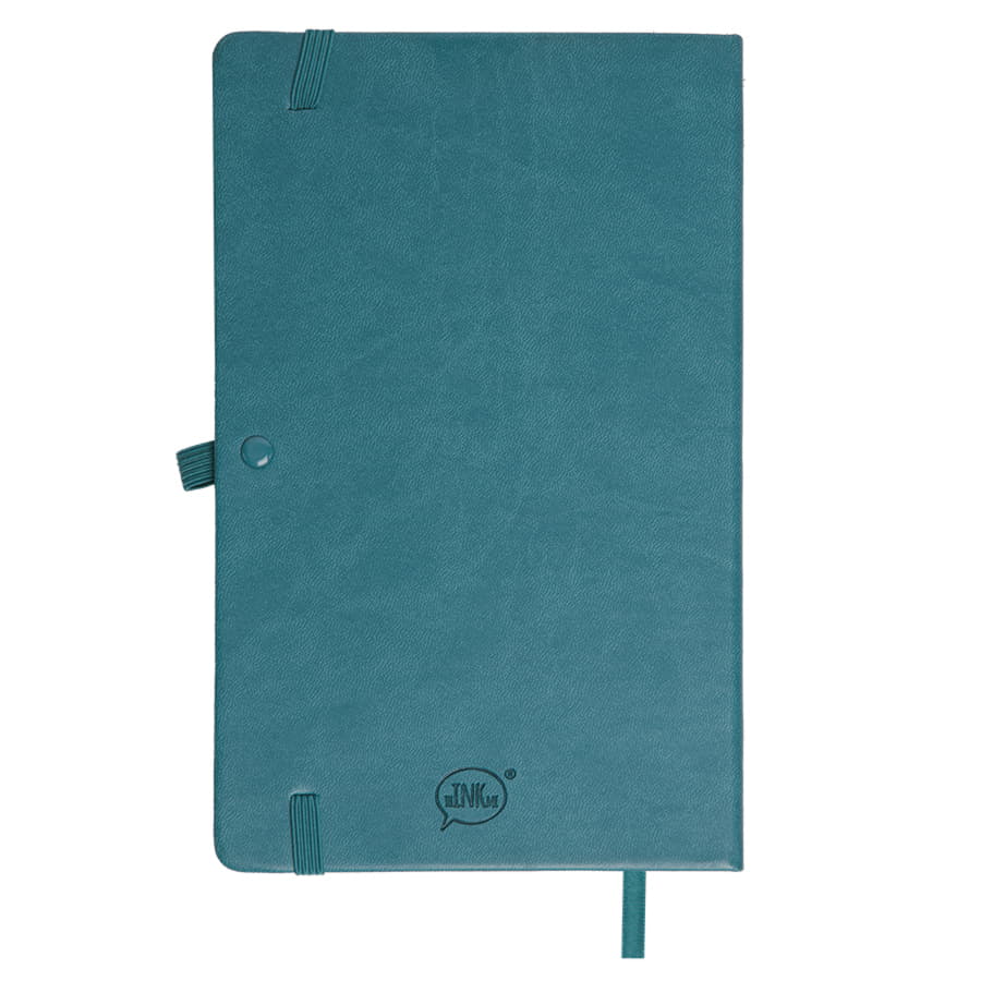 Бизнес-блокнот "Justy", 130*210 мм, морская волна, твердая обложка,  резинка 7 мм, блок-линейка, морская волна-2