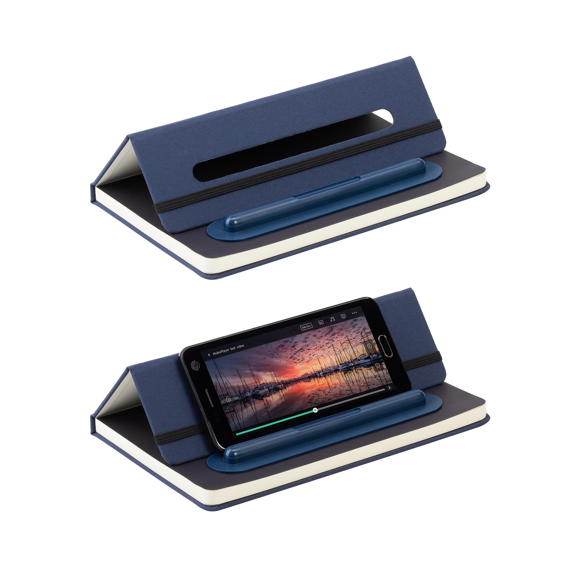 Блокнот "Prime" с ручкой и вечным карандашом в пенале, с подставкой под смартфон-3