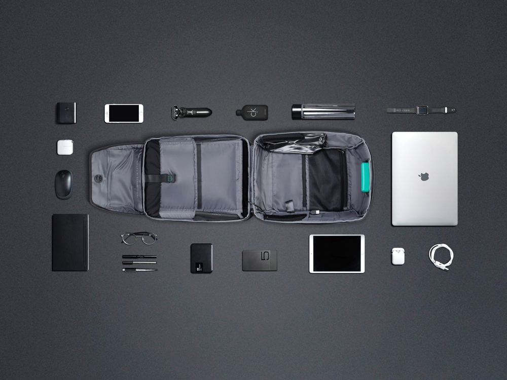 Водостойкий антикражный рюкзак Clickpack для ноутбука 15.6, черный-16