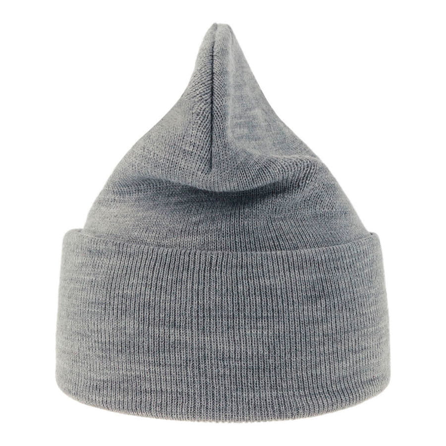 Шапка вязаная PURE  с отворотом из пряжи Polylana, светло-серый меланж-6