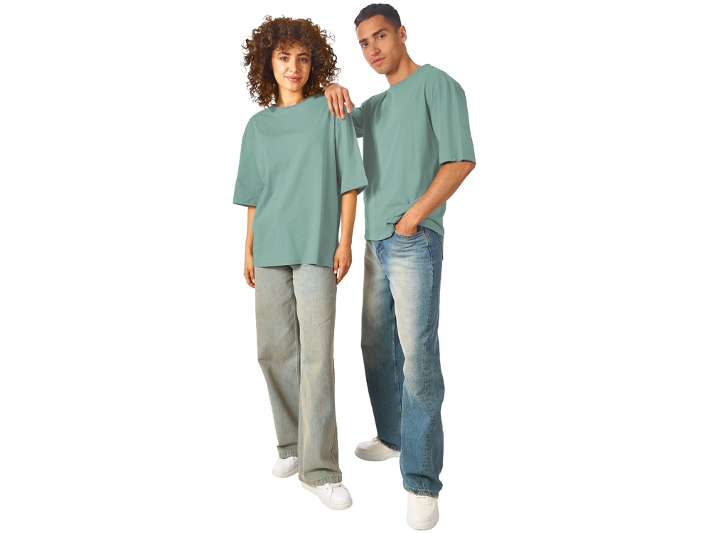 Футболка оверсайз Liyon унисекс, пыльно-бирюзовый-5