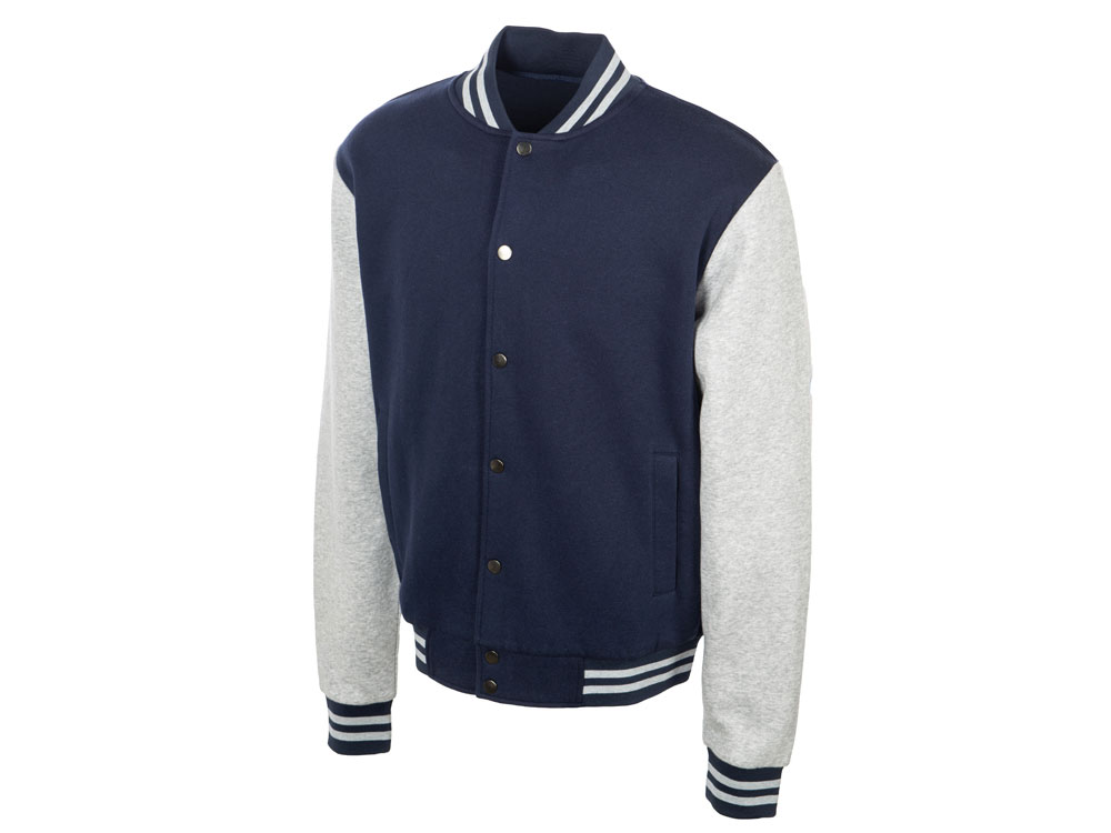 Бомбер Oxford, темно-синий/серый меланж, унисекс-6
