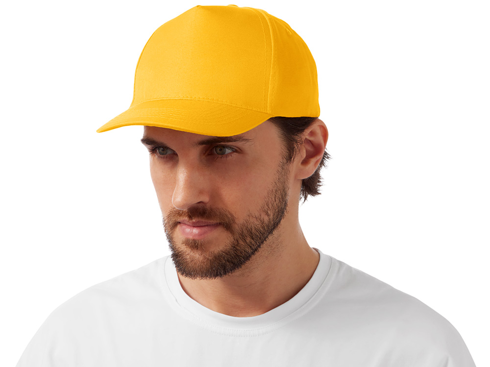 Бейсболка Poly 5-ти панельная 120гр, золотисто-желтый-1