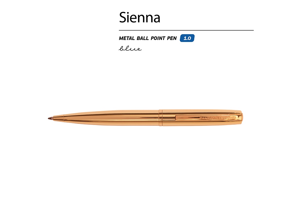Ручка металлическая шариковая Sienna, золотистый-1