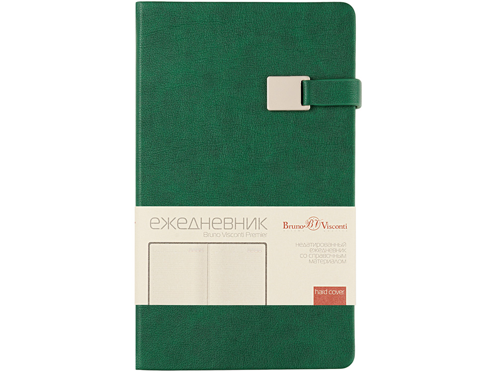 Ежедневник недатированный А5 Premier, зеленый-1