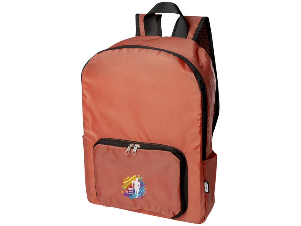 Складной рюкзак EcoFold объемом 15 л из переработанного ПЭТ-пластика - Brick-3