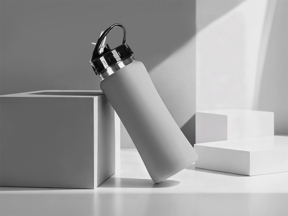 Бутылка для воды Bottle C1, сталь, soft touch, 600 мл, серый-0