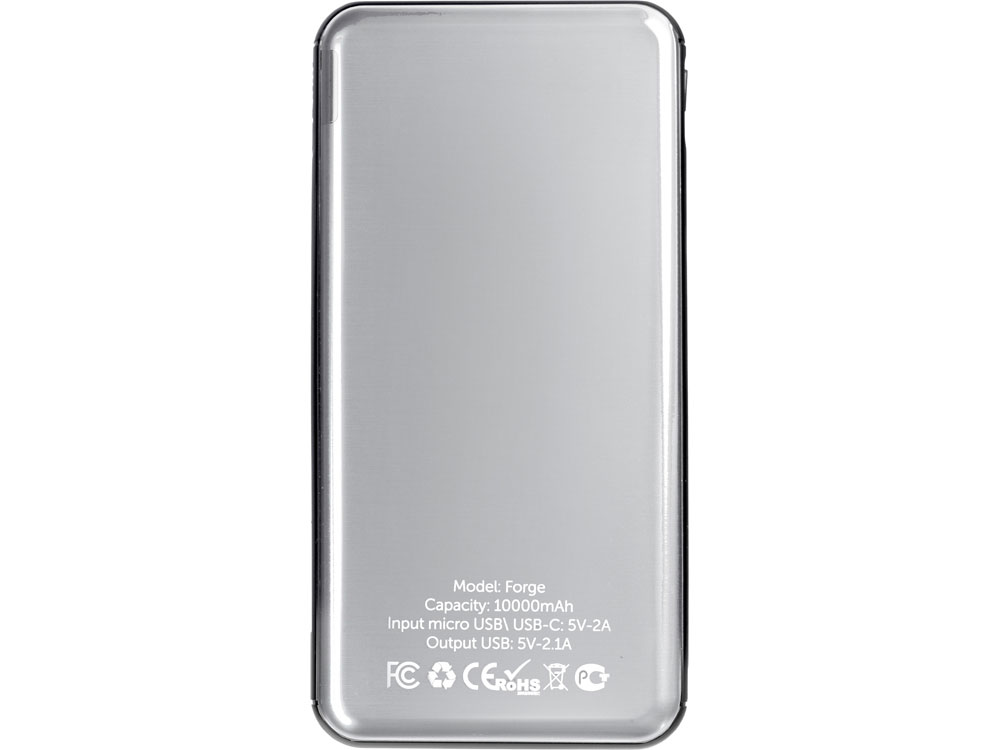 Внешний аккумулятор Forge v.2, металл, 10000mah, серебристый-2